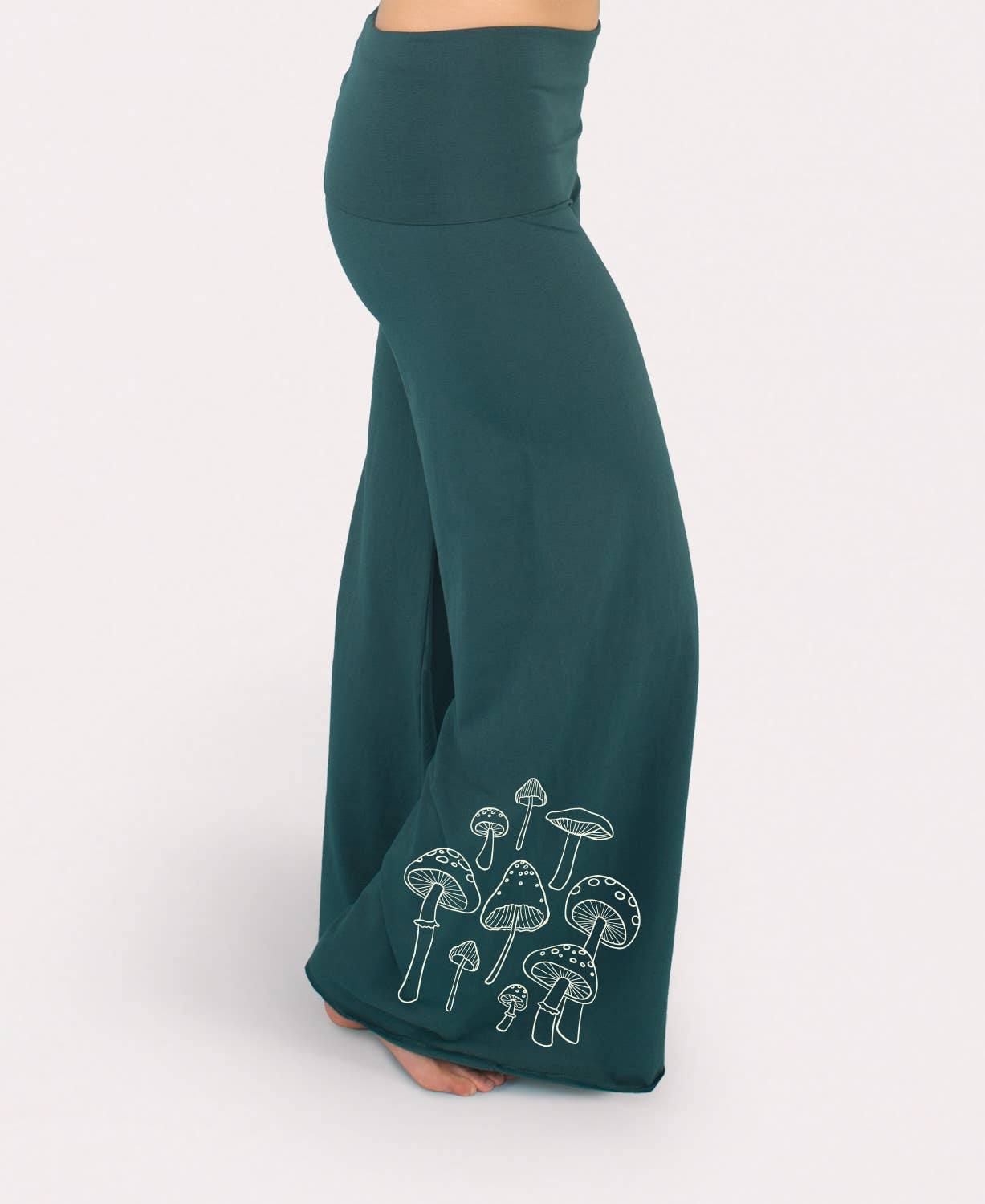 Mushrooms Flowy Pants - Teal Flow Pants