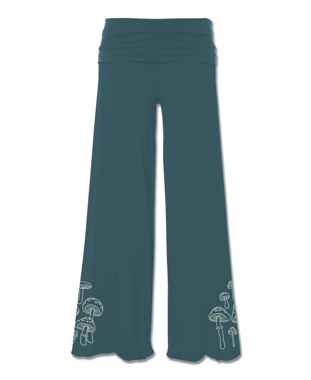 Mushrooms Flowy Pants - Teal Flow Pants