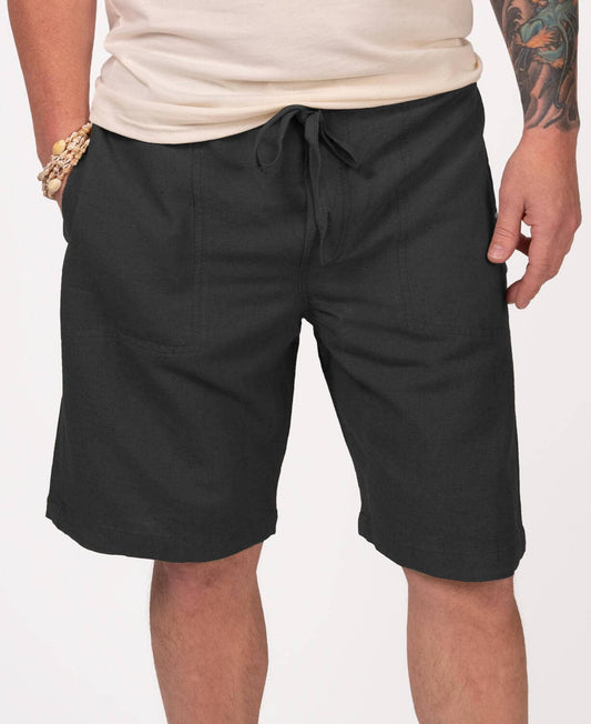 Hemp Yoga Shorts - Black: LG