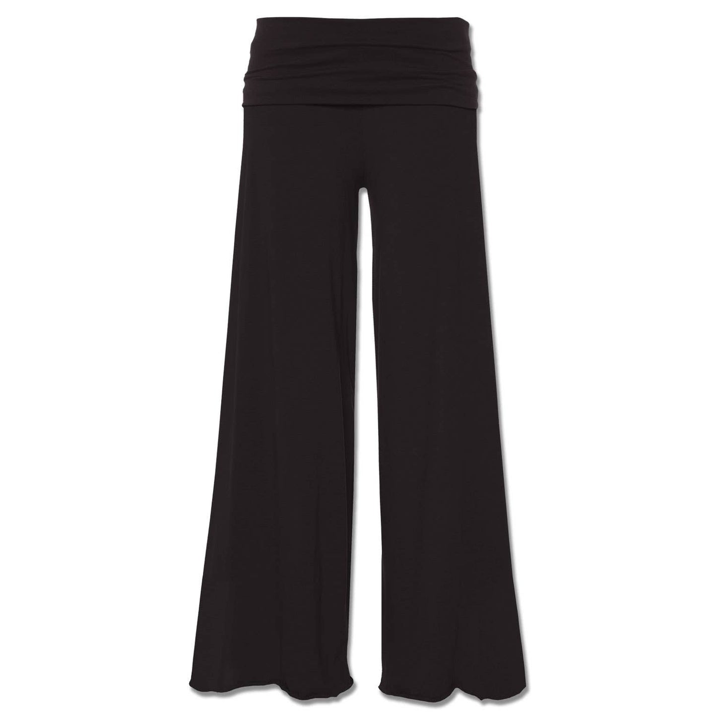 Organic Roll-Top Flowy Pants - Black Flow Pants: LG