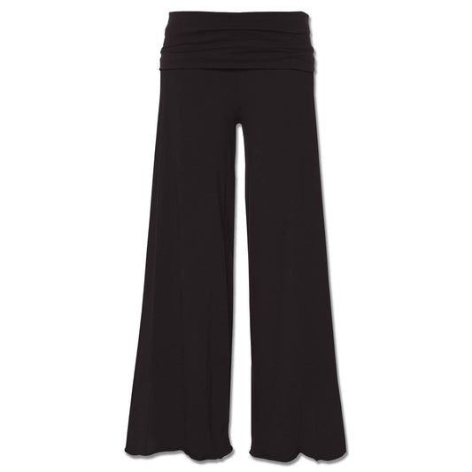 Organic Roll-Top Flowy Pants - Black Flow Pants: LG