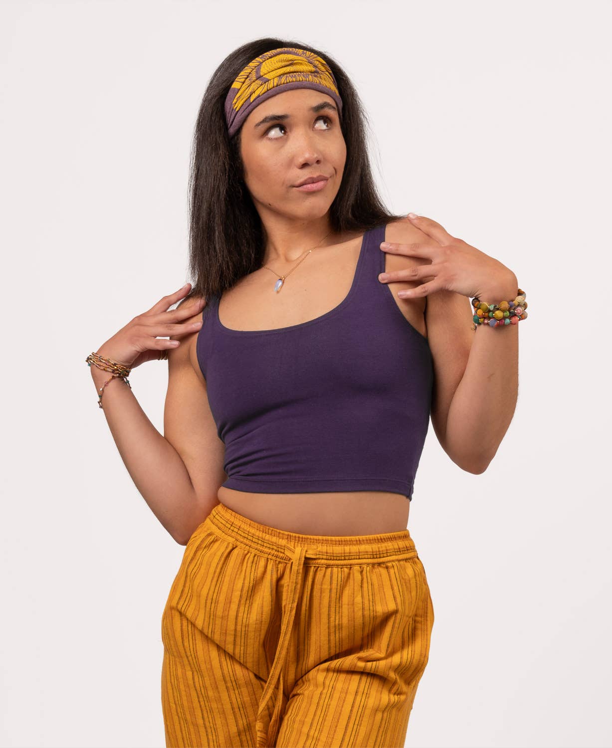 Organic Cotton Fitted Cropped Tank Top Amethyst